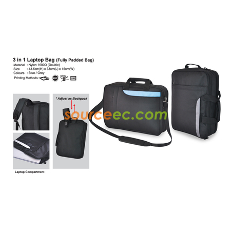3 in 1 Laptop Back Pack(Fully Padded Bag)