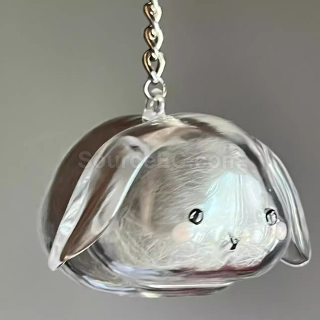Cute Little Rabbit Transparent Hair Storage Box
