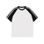 Color - Blocked Three - Stripe Raglan - Sleeve Cotton Short - Sleeve T - Shirt