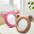 Plush desktop makeup mirror