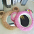 Plush desktop makeup mirror