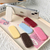 Faux leather pattern phone holder folding mirror