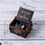 Wooden hand-cranked music box