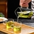 Crescent‑Filter Glass Teapot & Glass Cup Set