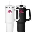 30OZ Double-layer Vacuum Stainless Steel Coffee Cup with PP Straw