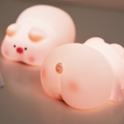 Puppy pig patting lamp